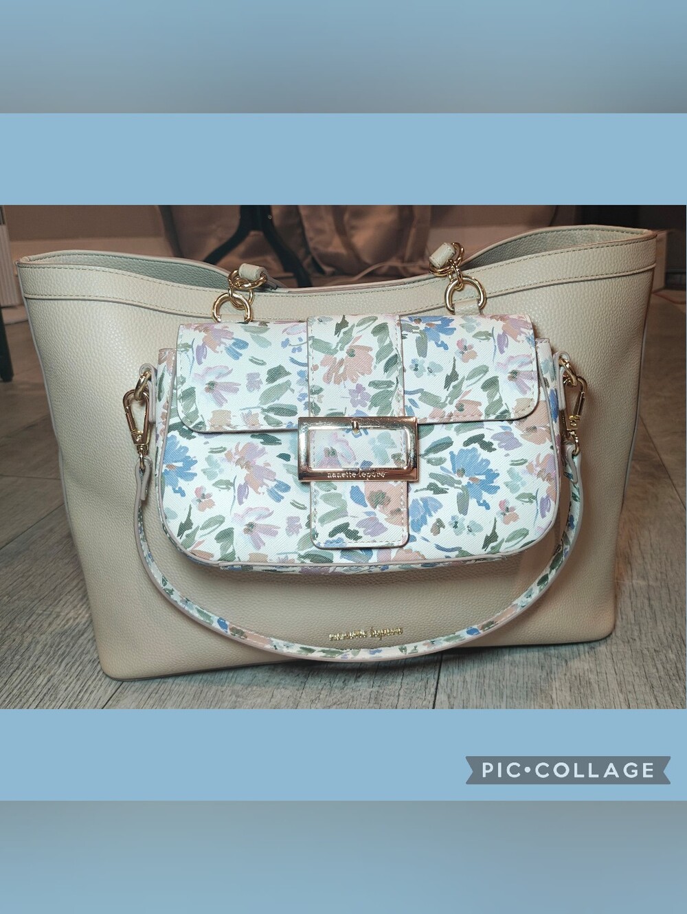 🛍️NWOT Nanette Lepore Pastel Floral 2-in-1 Tote & Crossbody Bag Set🛍️